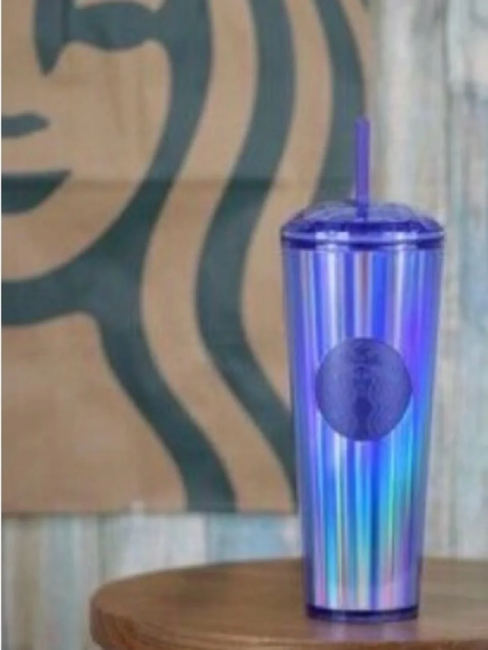 Starbucks Summer 2022 Wisteria Kaleidoscope 24oz venti cold cup with straw EUC